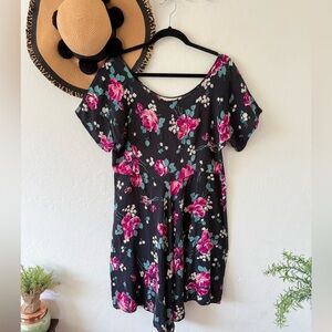 Marrika Nakk Vintage Floral Short Sleeve Mini Dress Prarie Western